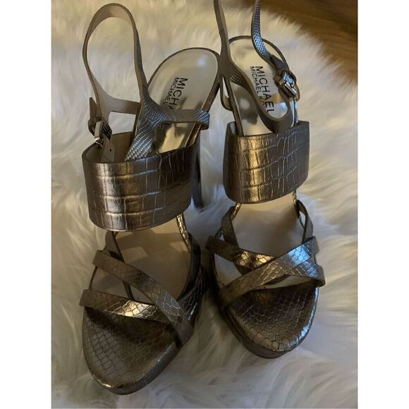 Michael Kors Nadja platform heels 6 inch heels 9.5 size - Picture 1 of 5